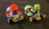 LOT of 2 Carrera Go!!! MarioKart Slot Cars 1:43 Replacement Part Mario Luigi RC