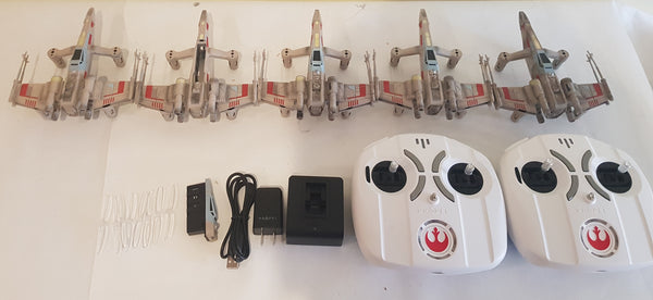 5 LOT Propel Star Wars T-65 X-Wing Battling RC Drone Battery Remote Charge AS IS