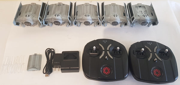5 LOT Propel Star Wars Tie Advanced X1 RC Drone Battery Remote Charger USB AS IS