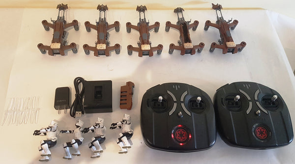 5 LOT! Propel Star Wars 74-Z Speeder Bike RC Drone Battery Remote Charger AS IS