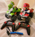 Carrera RC Nintendo Mariokart Mario & Yoshi Car 1:20 Replacement Bundle Lot GOOD