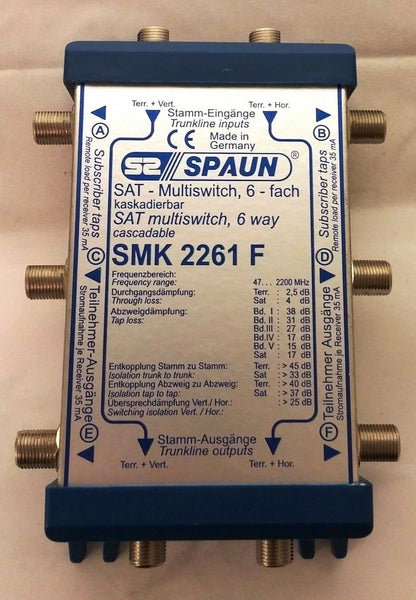 Spaun SMK 2261 F Sat MultiSwitch 6 way Cascadable 842343 4040326423431 Satellite